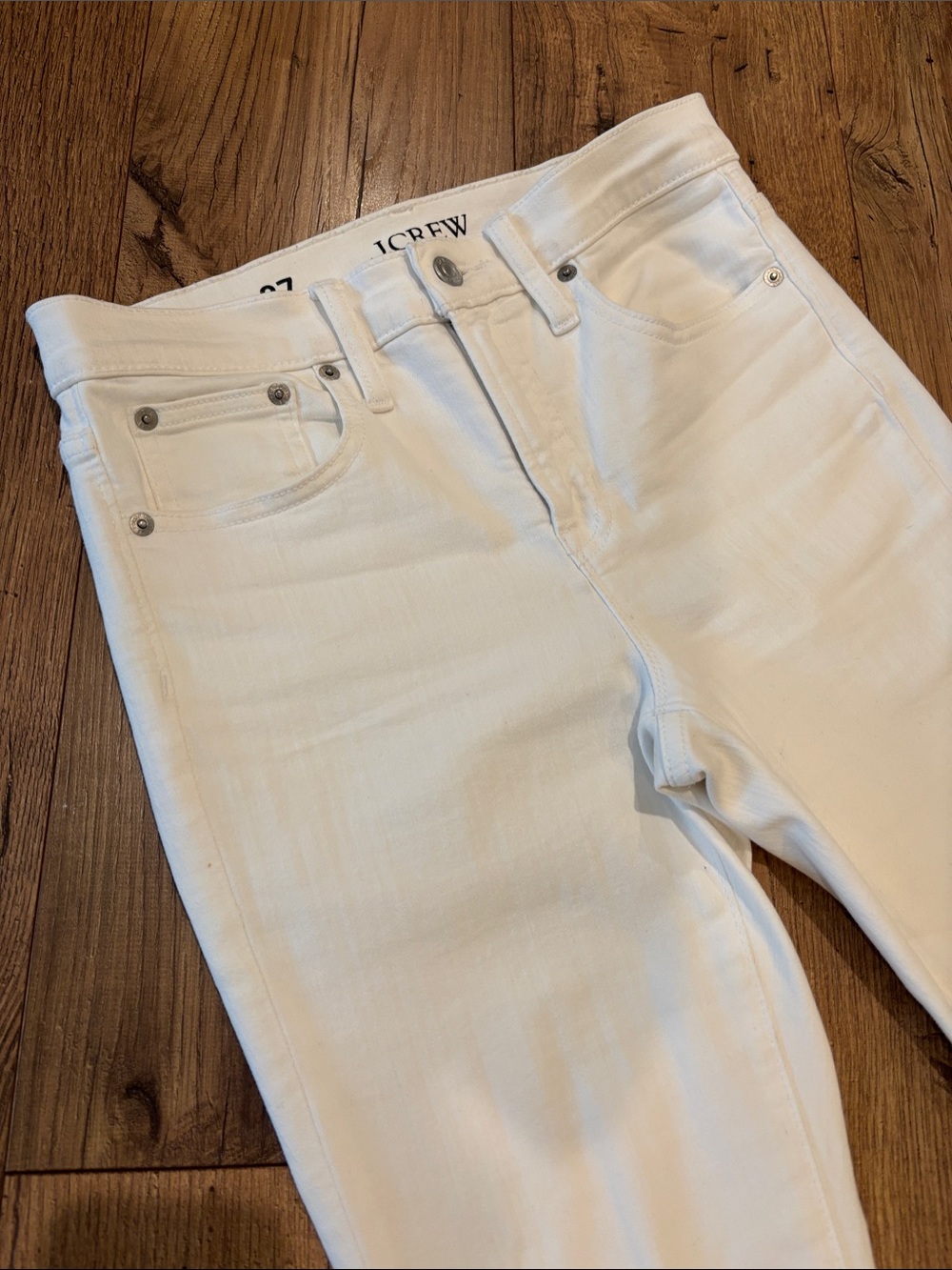 J.Crew Toothpick Stretch White Jeans